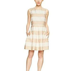 Nwt Gap Fit & Flare Dress 10 Tall Womens Sleeveless Preppy Trad Striped Pockets